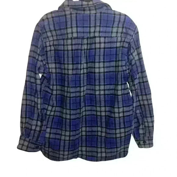 LL Bean Chamois Blue Plaid Flannel Button-Front Shirt Item ID 277981  Men's M - Picture 4 of 5